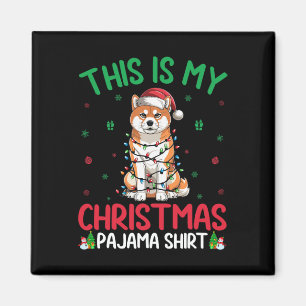 Imã Ugly Xmas Tree Papais noeis Akita Inu Dog Christma