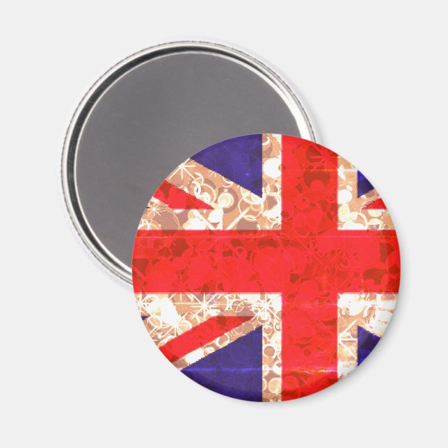 Imã UK Flag Sparkle London Magnet (Front/Back)
