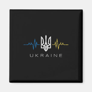 Imã Ukrainian Tryzub Flag Heartbeat - Tridente da Ucrâ