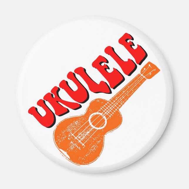 Imã Ukulele Groovy Text Art (Frente)