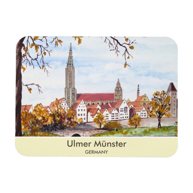 Ímã Ulm Minster Alemanha: Pintura de Farida Greenfield (Horizontal)