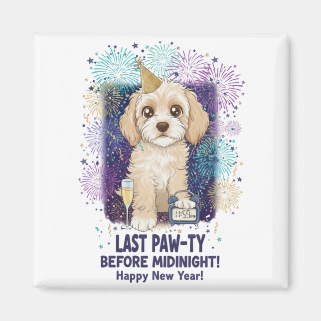 Imã Última Festa das Patas do Cockapoo 2026! Feliz Ano (Frente)