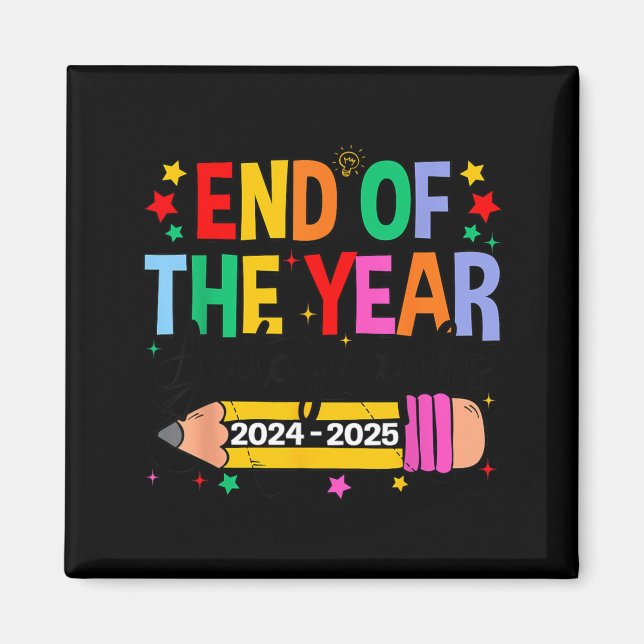 Imã Último Dia de Aula Autógrafos de Fim de Ano (Frente)