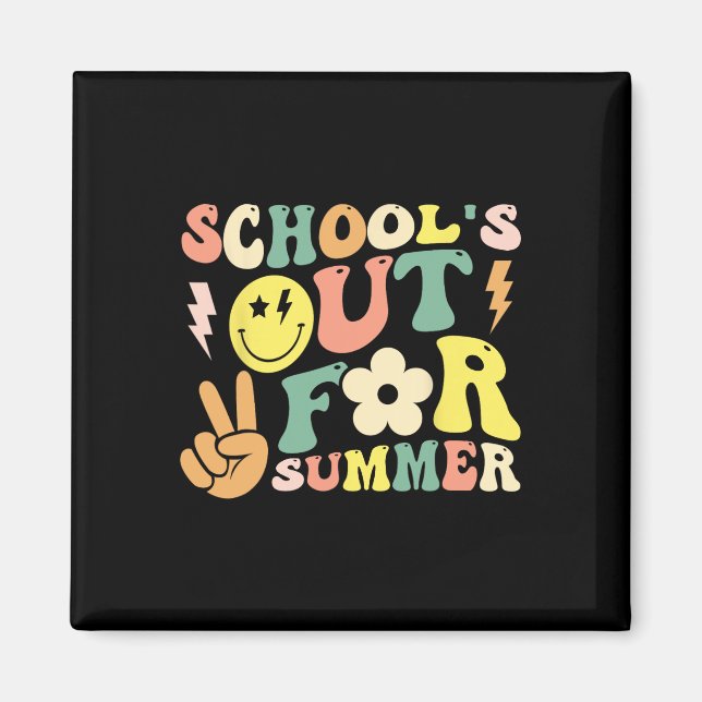 Imã Último Dia De Escolas De Groovy No Verão T (Frente)