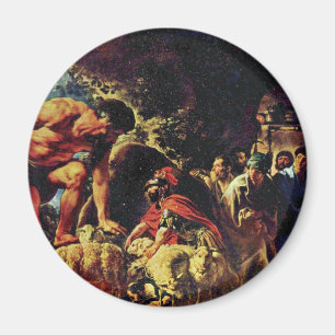 Imã Ulysses na caverna de Polyphemus por Jordaens Jaco