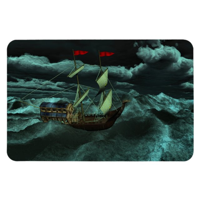 Ímã Um anã flexível do mar selvagem e tempestuoso (Horizontal)