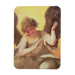 Ímã Um anjo que guardara uma garrafa de vidro