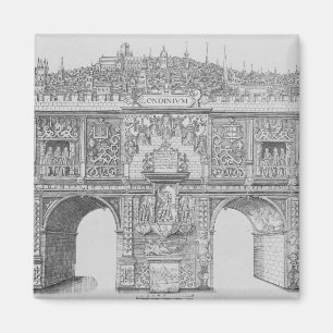 Imã Um arco triunfal, gravado por William Kip, 1604