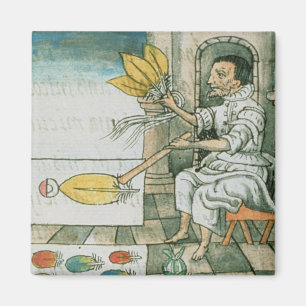 Imã Um artesão asteca da pena