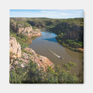 Imã Um barco na Austrália Katherine Gorge
