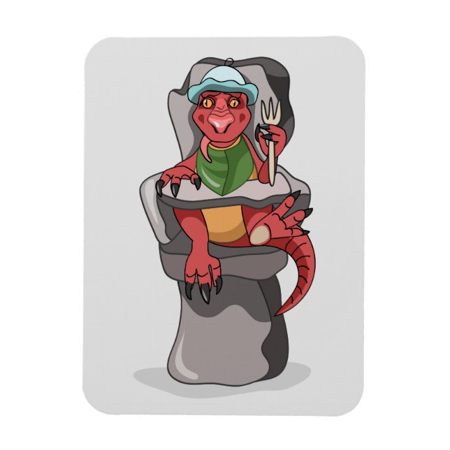 Ímã Um Bebê Tyrannosaurus Rex Sentado Numa Cadeira Alt (Vertical)