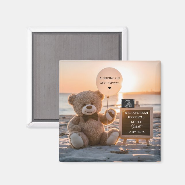 Imã Um belo anúncio de gravidez digital na praia (Front/Back)