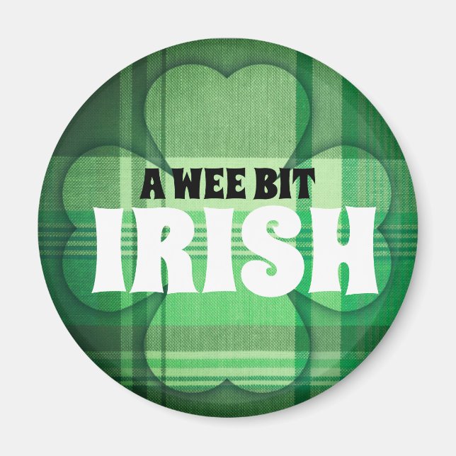 Imã Um Bit de xadrez verde irlandesa (Frente)