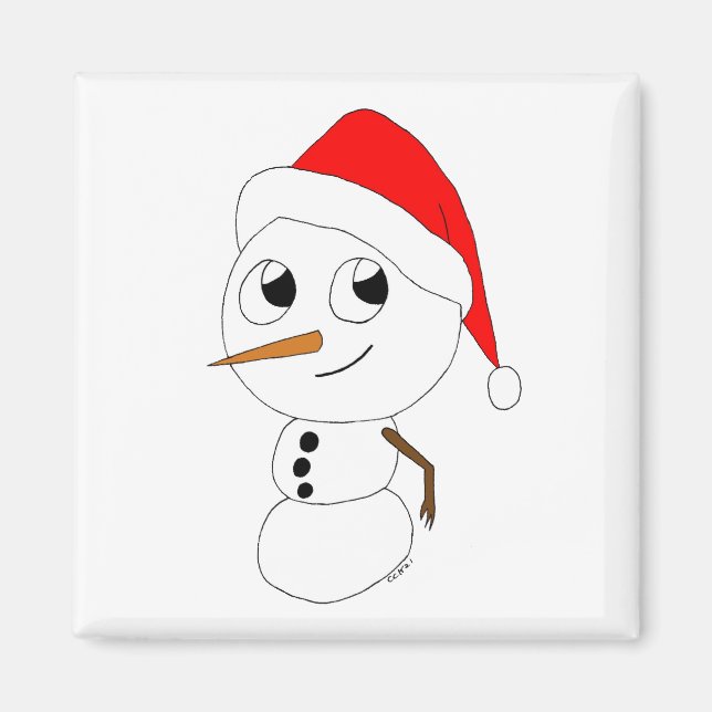 Imã um boneco de neve chibi (Frente)