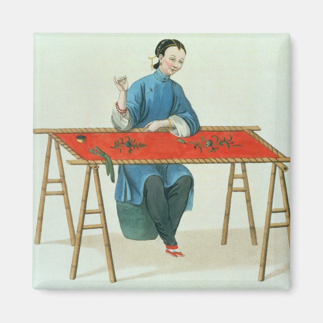 Imã Um bordado de mulher, prato 41 de "A fantasia" (Frente)