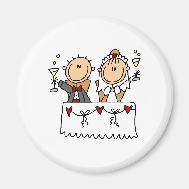 Imã Um Brinde À Noiva E Ao Magneto De Almoço (Frente)