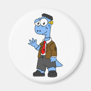 Imã Um Brontosauro De Cartoon Vestiu Como Frankenstein