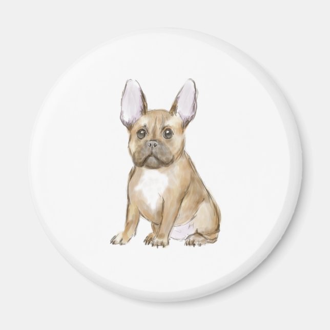 Imã Um cachorrinho francês adorável (Frente)