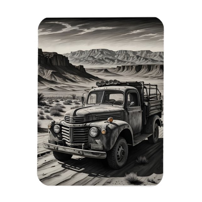 Ímã Um caminhão no deserto (Vertical)