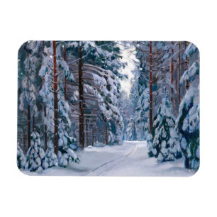 Ímã Um Caminho Neve na Floresta, inverno
