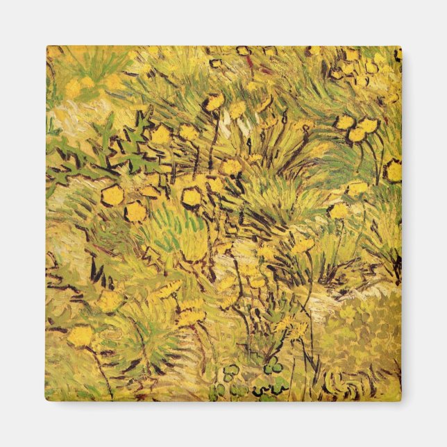 Imã Um Campo de Flores Amarelas por Vincent van Gogh (Frente)