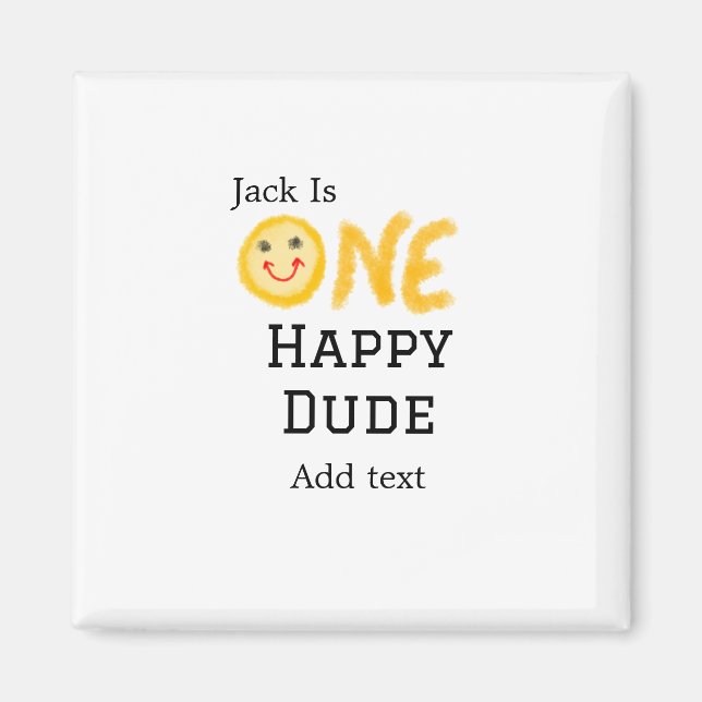 Imã Um cara feliz 1rua feliz Aniversário sorrido amare (Frente)