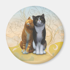 Imã Um casal de gatos: o amor está no ar? caneca de ca