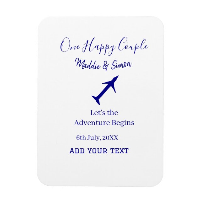 Ímã Um casal feliz vamos aventura começa casamento co (Vertical)