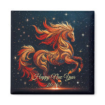 um cavalo flamejante contra um céu estrelado