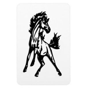 Ímã Um cavalo saltitante alegre na natureza