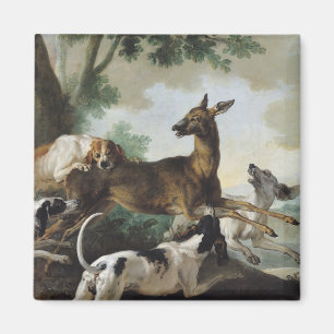 Imã Um cervo perseguido por cães, 1725