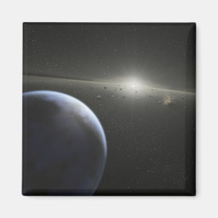 Imã Um cinturão de asteroides em órbita ao redor de um