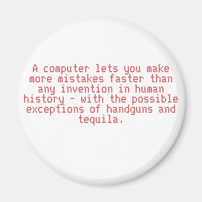 Imã Um computador permite que você cometa mais erros m (Frente)