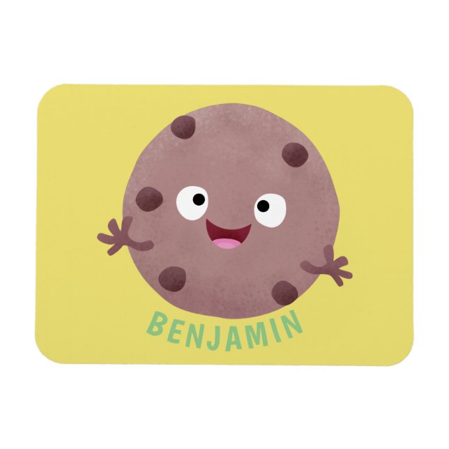 Ímã Um desenho animado de biscoito de chocolate inteli (Horizontal)