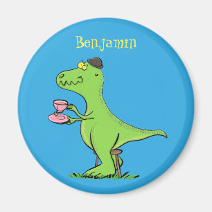 Imã Um desenho animado de dinossauros, verde e engraç