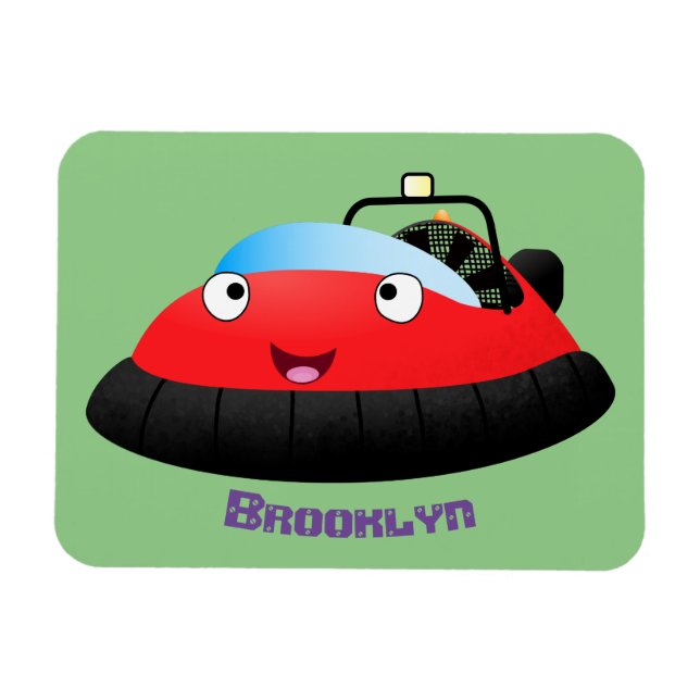 Ímã Um desenho animado de hovercraft, vermelho e bonit (Horizontal)