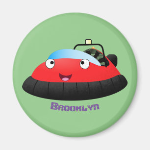 Imã Um desenho animado de hovercraft, vermelho e bonit