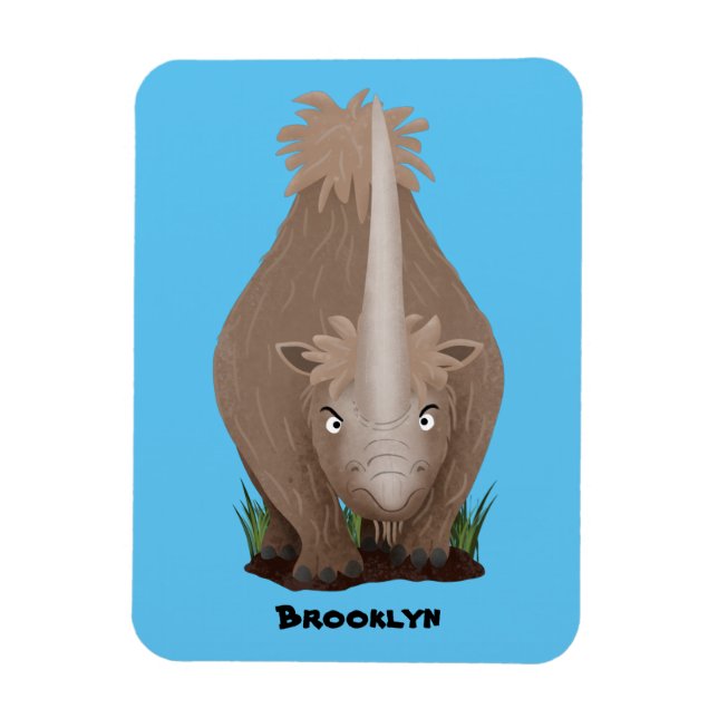 Ímã Um desenho animado de Rinoceronte elasmotherium (Vertical)
