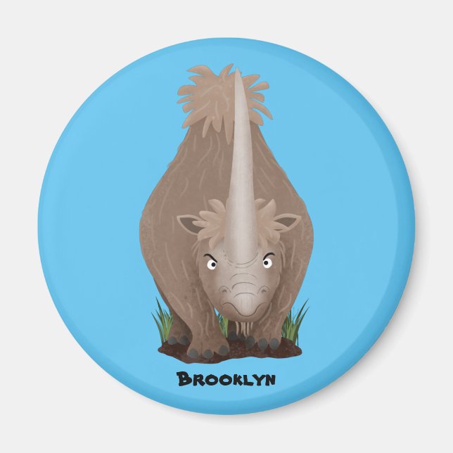 Imã Um desenho animado de Rinoceronte elasmotherium (Frente)