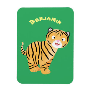 Ímã Um desenho animado de tigre feliz