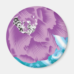 Imã Um design têxtil vibrante com roxo e turq