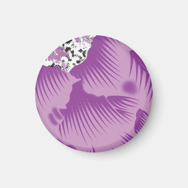 Imã Um design têxtil vibrante com roxo e turq (Frente)