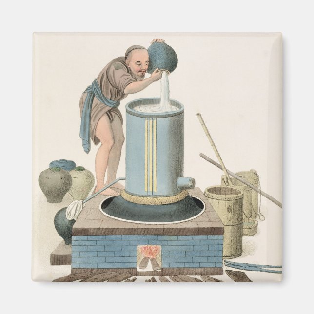 Imã Um destilador, prato 24 de "A fantasia da China", (Frente)