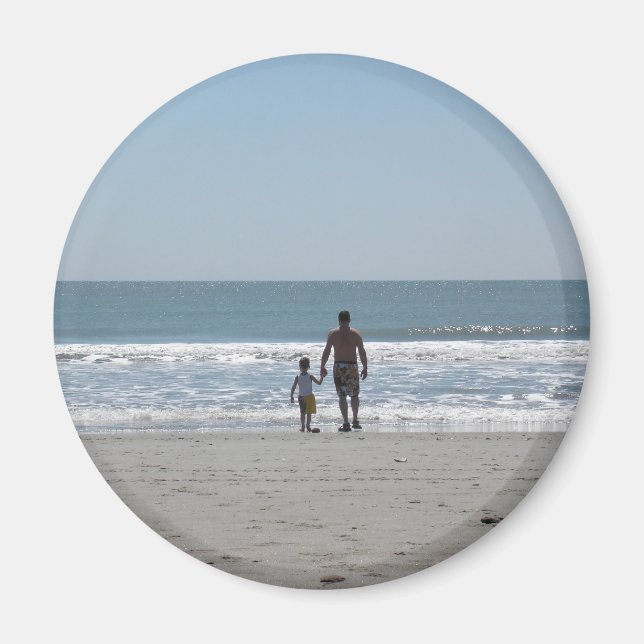 Imã Um dia na praia com pai (Frente)
