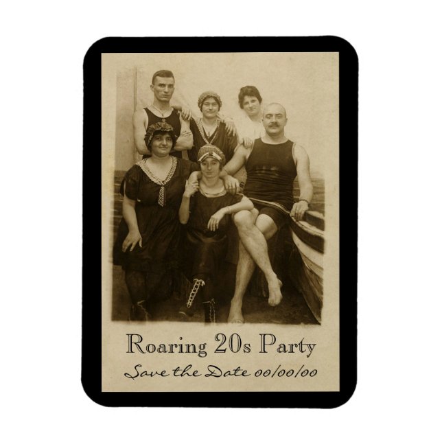 Ímã Um dia na praia salvando a data (Vertical)