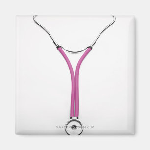 Imã Um estetoscópio cor-de-rosa mostrando o símbolo
