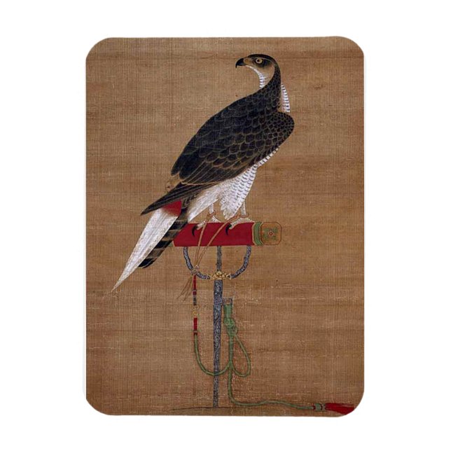 Ímã Um Falcão - Pergaminho Coreano do Século XVI (Vertical)