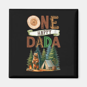 Imã Um Feliz Dada Acampador Primeiro Aniversário Urso 