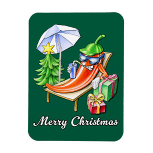 Ímã Um Feliz Natal em Sunshade e Tree