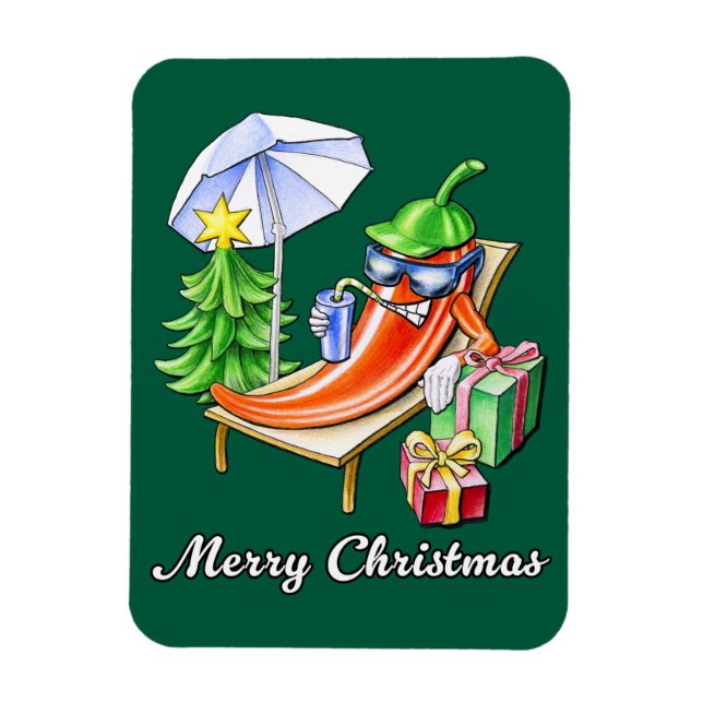 Ímã Um Feliz Natal em Sunshade e Tree (Vertical)
